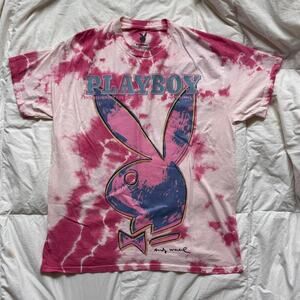 UO Playboy x andy warhol cover tie dye t shirt pink L streetwear skater casual